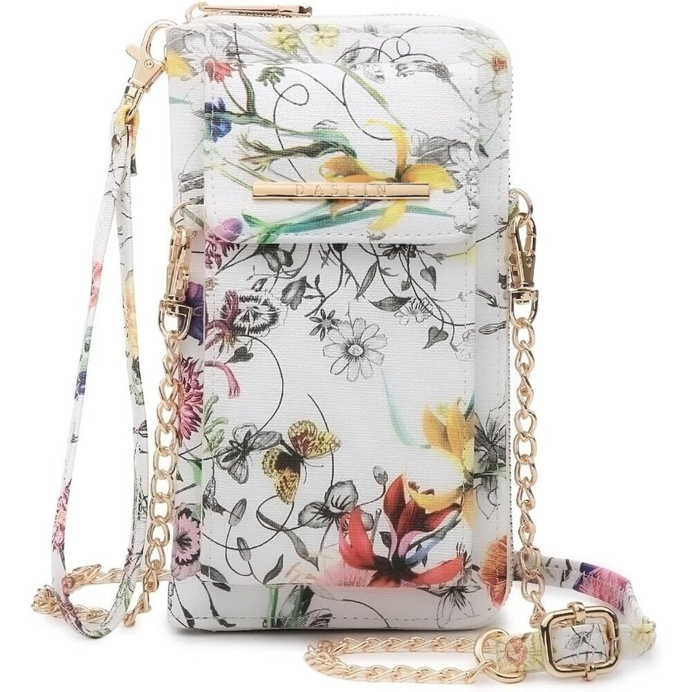 Crossbody Bag Vegan Leather Wallet Pouch for Women with Multiple Pockets